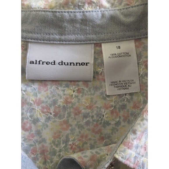 100% Cotton Pastel Summer Pearl Snap Embroidered Floral Shirt Sz 18 3/4 Sleeve - Picture 14 of 14